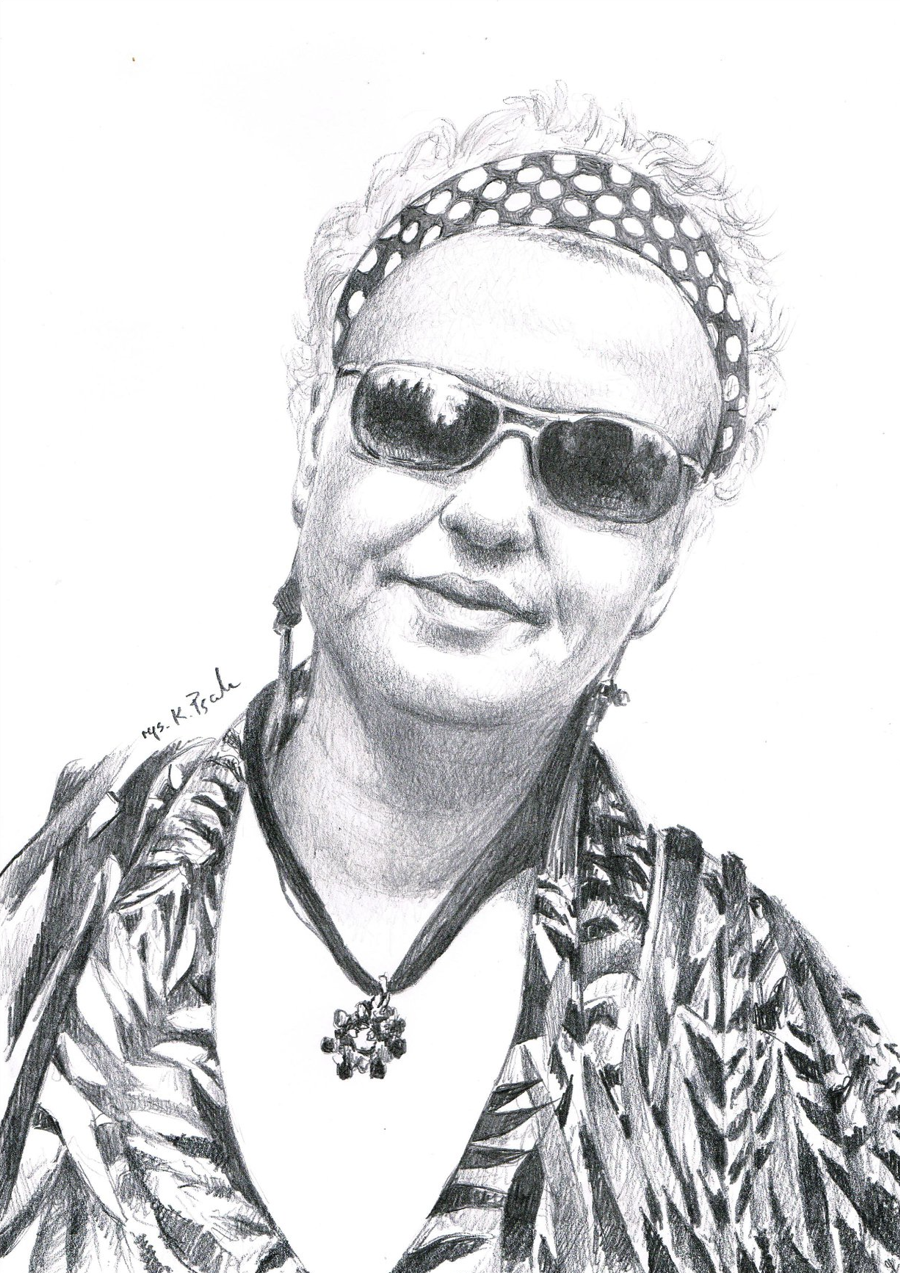 Ręcznie rysowany portret kobiety ze zdjęcia – portret na zamówienie